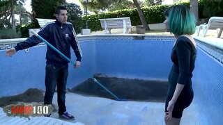 Emo teen z zeleno lase globoko zajebal in cum na obrazu